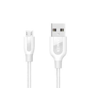 كيبل أنكر Micro USB مايكرو يو اس بي قماش – 0.9m 3ft – ابيض