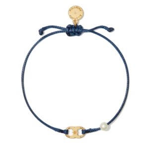 سوار توري بورش خيط كحلي توري ذهبي مع اللؤلؤه